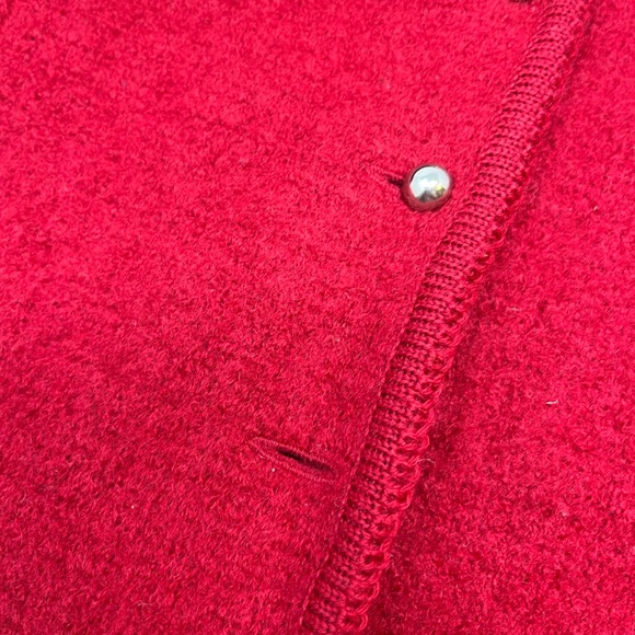 Brandon Cardigan Virgin Wool Sweater Sz 12 Red Long Sleeve Front Button VTG GHR5 - Picture 5 of 5